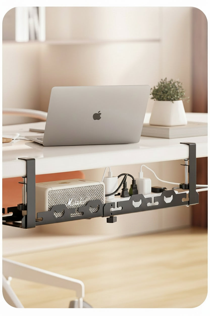 Under Desk Cable Management Rack – Hidden Wire Organizer
