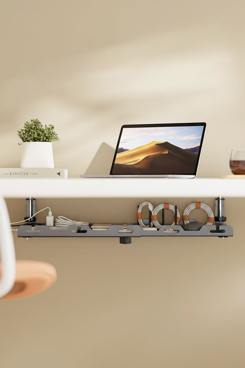 Under Desk Cable Management Rack – Hidden Wire Organizer