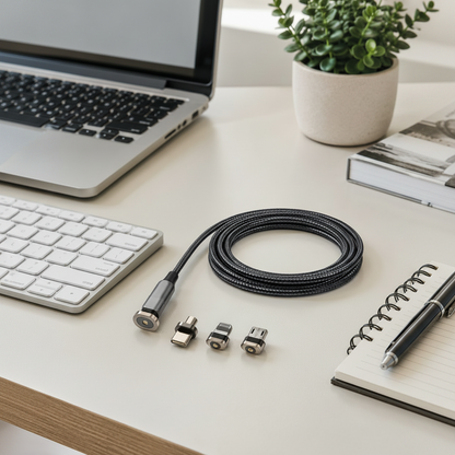 Rotating Magnetic Charging Cable – Premium Desk Accessory